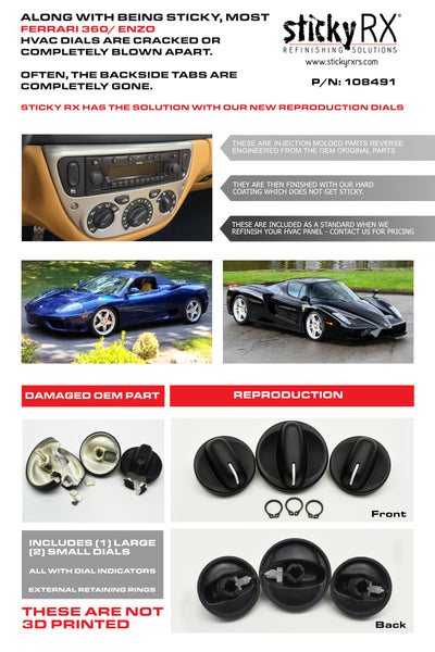 Ferrari 360 / ENZO & Ferrari 575 / Superamerica HVAC Dial Set (Reproduction)