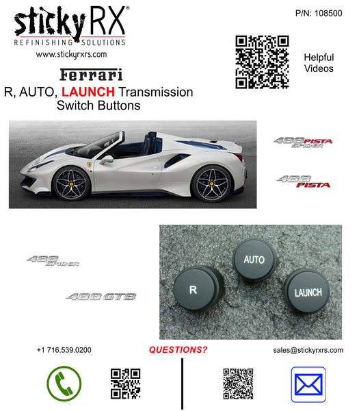 Ferrari Transmission Switch Buttons (R / AUTO / PS) & (R / AUTO / LAUNCH)