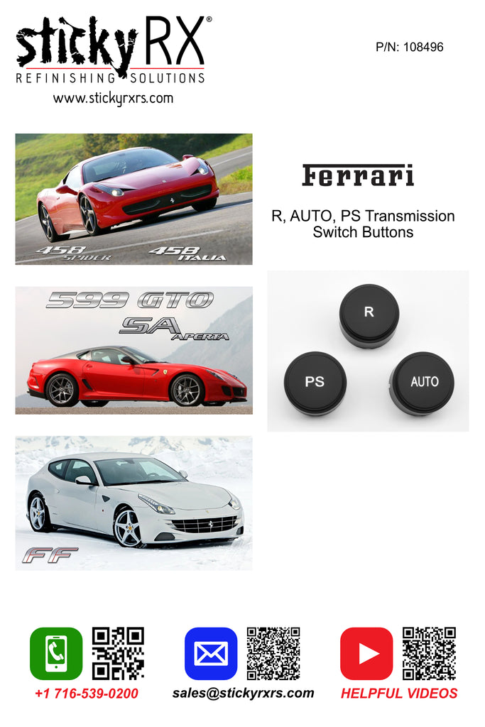 Ferrari Transmission Switch Buttons (R / AUTO / PS) & (R / AUTO / LAUNCH)