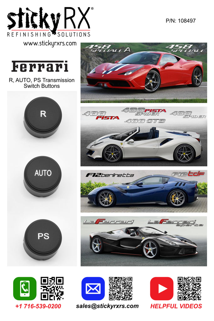 Ferrari Transmission Switch Buttons (R / AUTO / PS) & (R / AUTO / LAUN ...