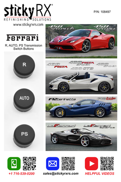 Ferrari Transmission Switch Buttons (R / AUTO / PS) & (R / AUTO / LAUNCH)