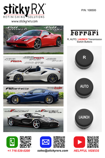 Ferrari Transmission Switch Buttons (R / AUTO / PS) & (R / AUTO / LAUNCH)