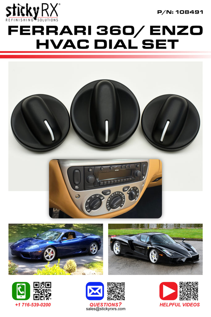 Ferrari 360 / ENZO & Ferrari 575 / Superamerica HVAC Dial Set (Reproduction)