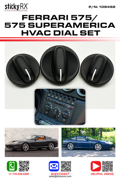 Ferrari 360 / ENZO & Ferrari 575 / Superamerica HVAC Dial Set (Reproduction)