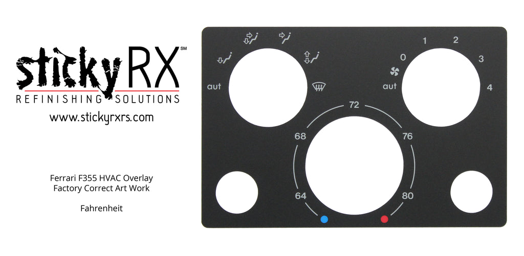 Ferrari 355 HVAC Overlay, Fahrenheit - Gen II