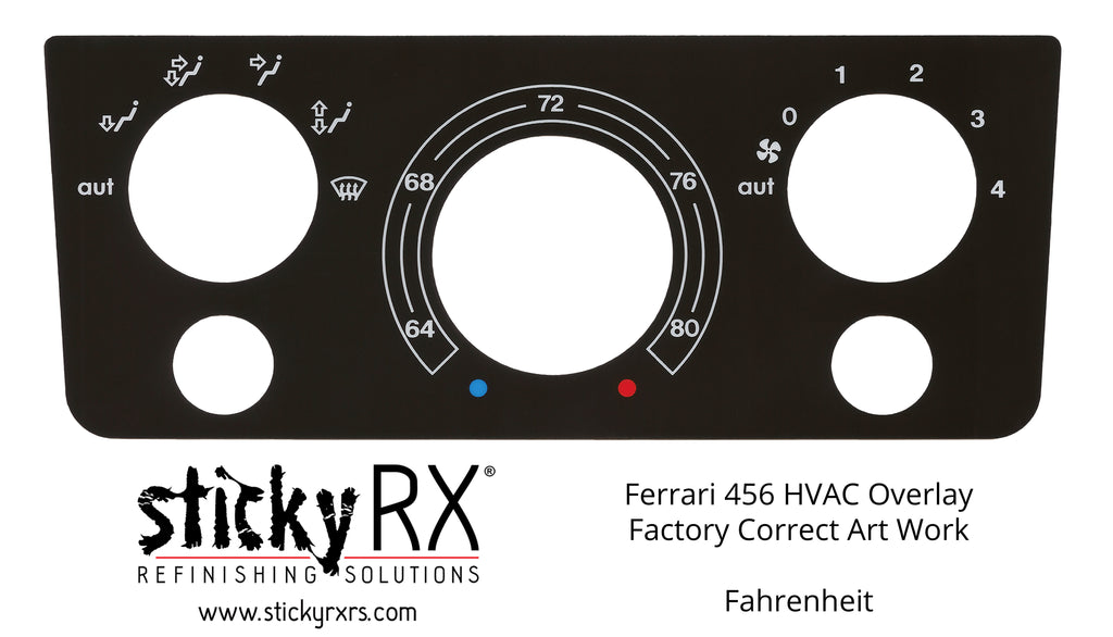 Ferrari 456M HVAC Overlay, Fahrenheit - Gen II