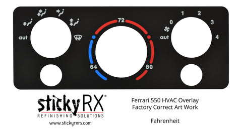 Ferrari 550 HVAC Overlay, Fahrenheit - Gen II